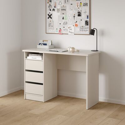 Funktion työpöytä 3-laatikolla valkoinen